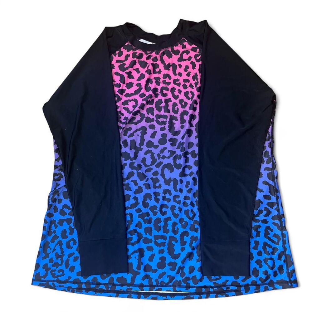 Halcurt Women's Leopard Print Rashguard SZ 4X NWT